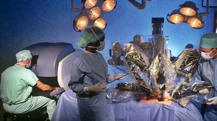 Application Massive Parallel Computing: Heart Surgery By A Robot Arm